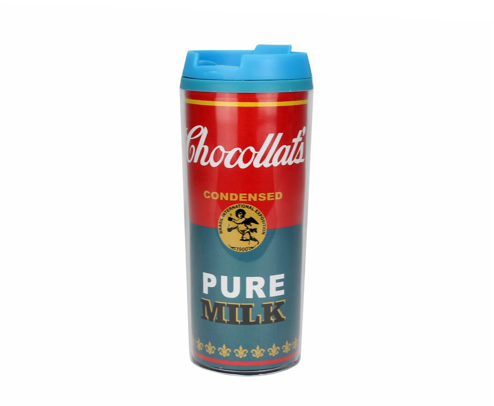 Copo Com Tampa 300ml Chocollats Pure Milk - Vaca Design