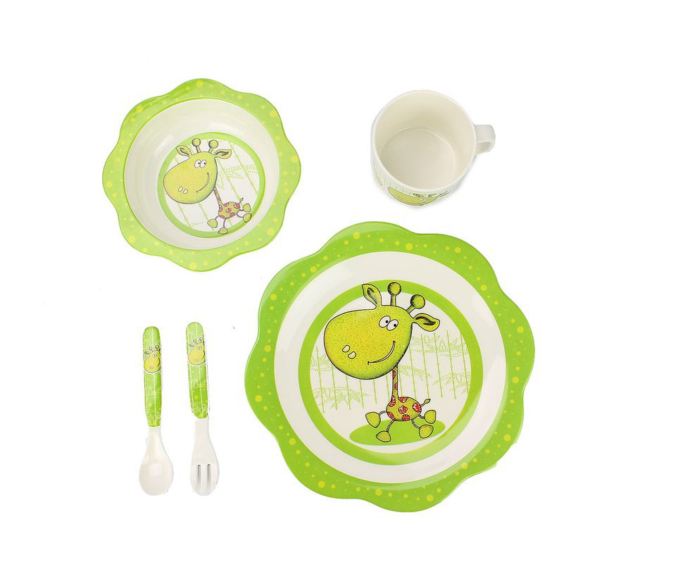 Conjunto Prato, Talher E Copo Infantil Girafa
